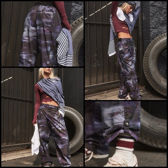 FP Movement by Free People Pants - Free People Movement Mesmerize Me Printed Cargo Sloughy Y2K Retro Pants Size XS
